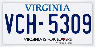 VA license plate VCH5309