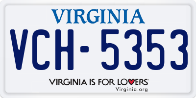 VA license plate VCH5353