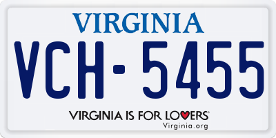 VA license plate VCH5455