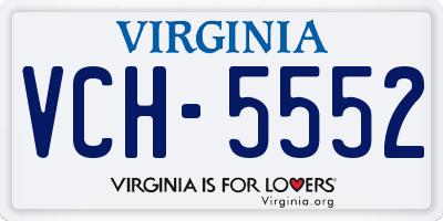 VA license plate VCH5552