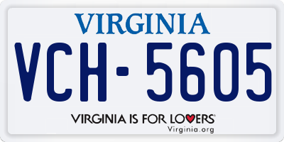 VA license plate VCH5605