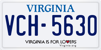 VA license plate VCH5630