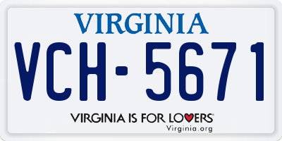 VA license plate VCH5671