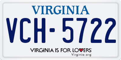 VA license plate VCH5722