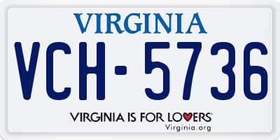 VA license plate VCH5736