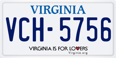 VA license plate VCH5756