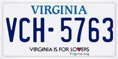 VA license plate VCH5763
