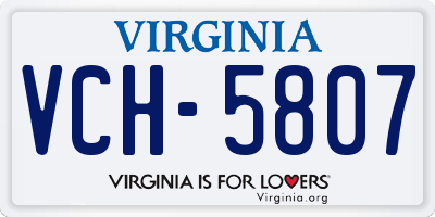 VA license plate VCH5807