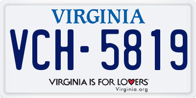 VA license plate VCH5819