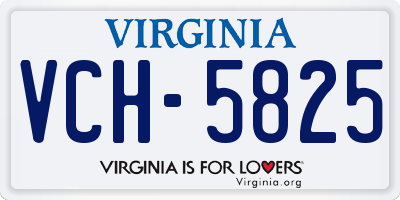 VA license plate VCH5825