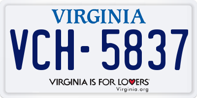 VA license plate VCH5837