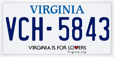 VA license plate VCH5843