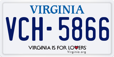 VA license plate VCH5866