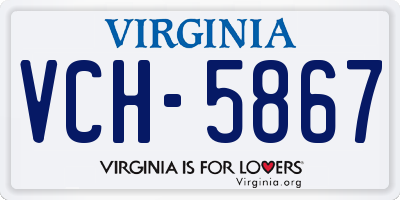 VA license plate VCH5867