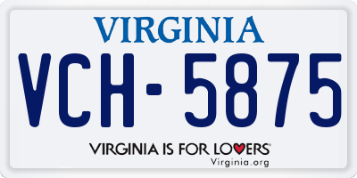 VA license plate VCH5875