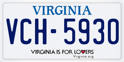 VA license plate VCH5930