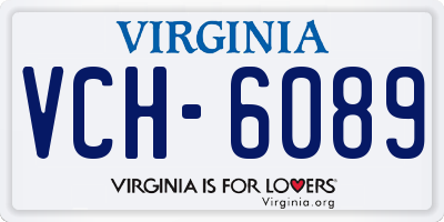 VA license plate VCH6089