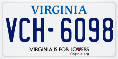 VA license plate VCH6098