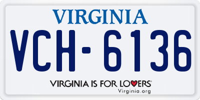 VA license plate VCH6136