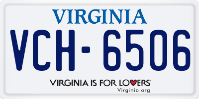 VA license plate VCH6506