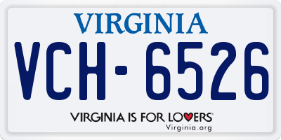VA license plate VCH6526