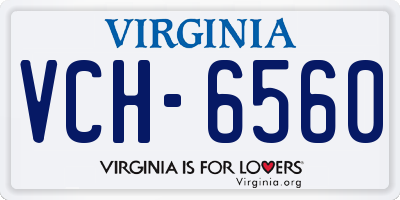 VA license plate VCH6560