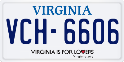 VA license plate VCH6606