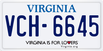 VA license plate VCH6645
