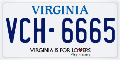 VA license plate VCH6665