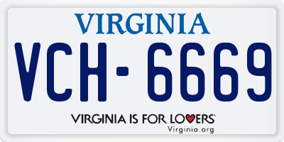 VA license plate VCH6669