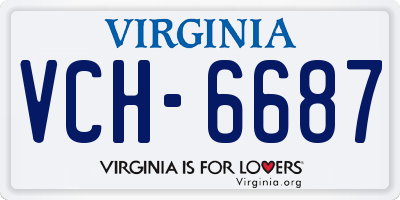 VA license plate VCH6687