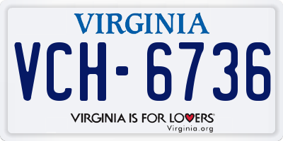 VA license plate VCH6736