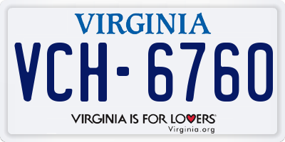 VA license plate VCH6760
