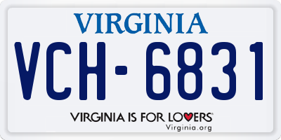 VA license plate VCH6831