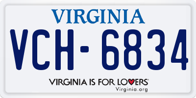 VA license plate VCH6834