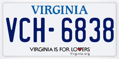 VA license plate VCH6838
