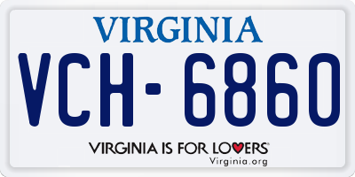 VA license plate VCH6860