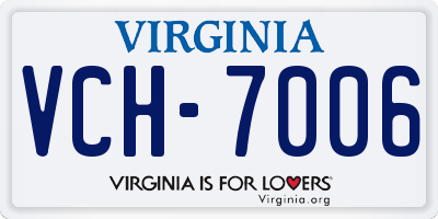 VA license plate VCH7006