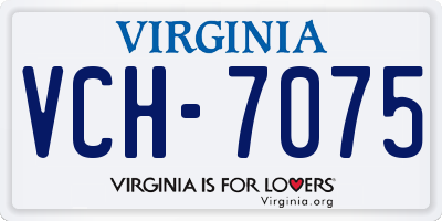 VA license plate VCH7075