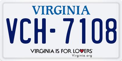VA license plate VCH7108
