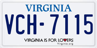 VA license plate VCH7115
