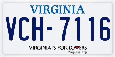 VA license plate VCH7116