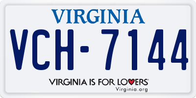 VA license plate VCH7144