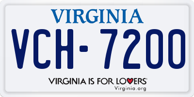 VA license plate VCH7200