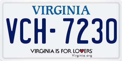 VA license plate VCH7230