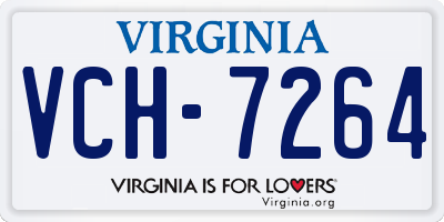 VA license plate VCH7264