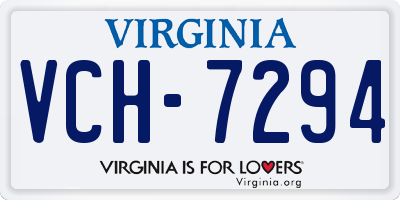 VA license plate VCH7294