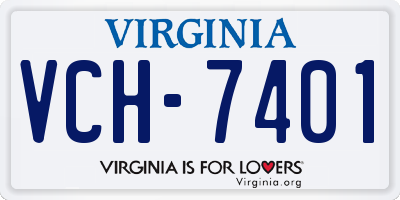 VA license plate VCH7401