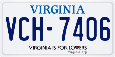 VA license plate VCH7406