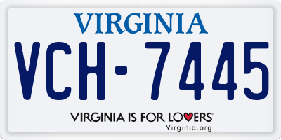 VA license plate VCH7445